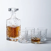 Godinger Dublin Crystal-Cut Whiskey Decanter Combo - Set of 5