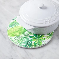 KSP Ceramica 'Palm Fern' Printed Ceramic Trivet 20cm (Green/White)