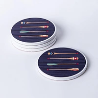 KSP Ceramica 'Paddle' Printed Ceramic Coaster - Set/4 (Multi Colour)
