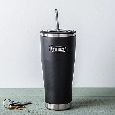 Thermos Icon Series Double Wall Tumbler with Straw (Granite)