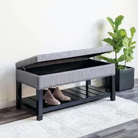 KSP Conrad Upholstered Storage Bench (Grey)
