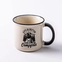 KSP Camper 'Campfires' Ceramic Mug 500ml (Off White)