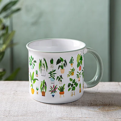 KSP Camper 'Plants' Ceramic Mug 500ml (White)