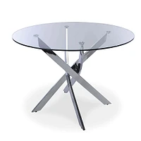 Bradford Carol Glass Dining Table (Clear/Silver)