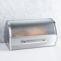 KSP Lux Roll Top Bread Bin (Stainless Steel) 39.5 x 23.5 x 21 cm
