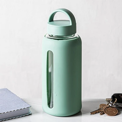 KSP Aura Glass Water Bottle with Silicone (Light Green)