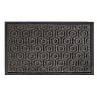 KSP Tufted 'Hexagon' Rubber Backed Doormat (Black)