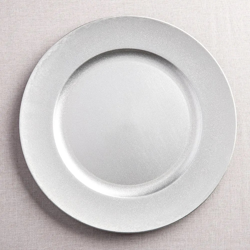 KSP Everyday Charger Plate with Glitter (Silver)