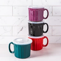 KSP Solid Porcelain Soup Mug with Lid