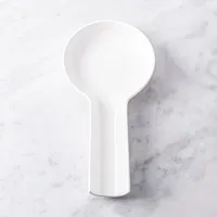 KSP Scoop Porcelain Flat Spoon Rest (White) 24 x 12.5 x 3 cm