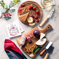KSP Artisanal 'Acacia Wood' Cheese Board With Knife - Set of 2