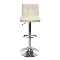 KSP Demi Tufted Faux Leather Bar Stool (White)