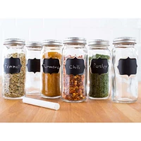 KSP Chalkboard Glass Spice Jar - Set of 6