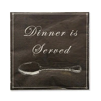 Harman 3-Ply 'Dinner Is Served' Paper Napkin (Black)