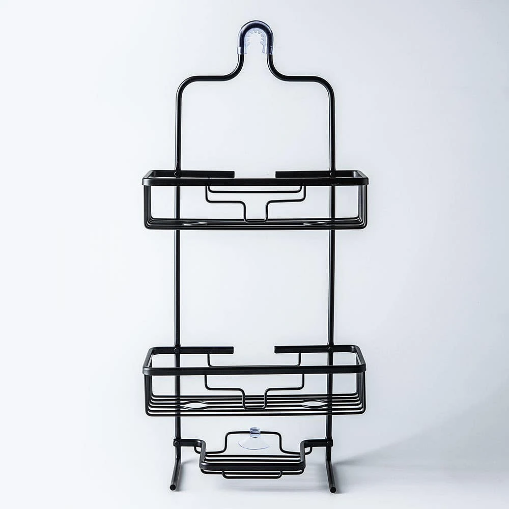 KSP Aquastor Rust-Free Aluminum Shower Caddy 3-Tier (Black)