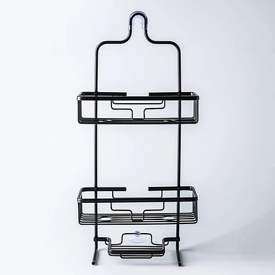 KSP Aquastor Rust-Free Aluminum Shower Caddy 3-Tier (Black)