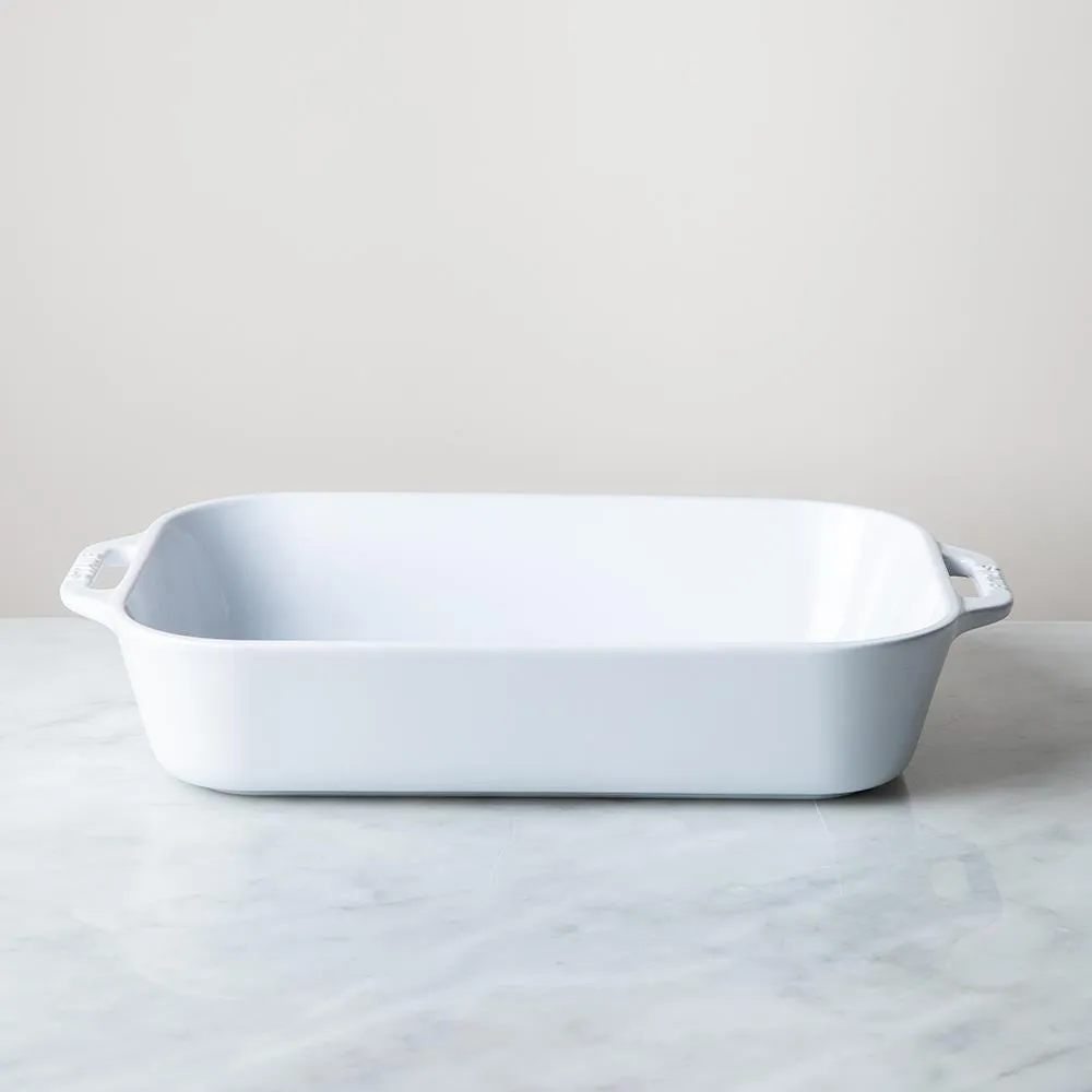Staub En France Ceramic 13"x9" Rectangular Bake Dish (White)