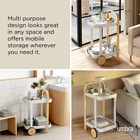 Umbra Bellwood Bar-Serving Cart 20.8x17x31.4"H (Natural/White)