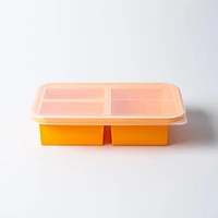 KSP Freezicube Silicone Food and Soup Tray 1+2 Cup 3 Cavity (Orange)