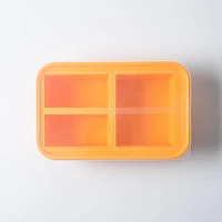 KSP Freezicube Silicone Food and Soup Tray 1+2 Cup 3 Cavity (Orange)