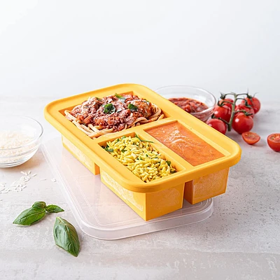 KSP Freezicube Silicone Food and Soup Tray 1+2 Cup 3 Cavity (Orange)