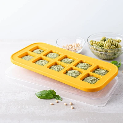 KSP Freezicube Silicone Food and Soup Tray 2 Tbsp 10 Cavity (Orange)