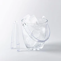 KSP Chill Glass Ice Bucket with Tongs (Clear)