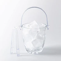 KSP Chill Glass Ice Bucket with Tongs (Clear)