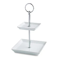 KSP Aurora '2-Tier' Porcelain Buffet Plate Square (White)