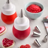KSP Confection Cake-Cupcake Decorating Kit - Set of 8 (Red/White)