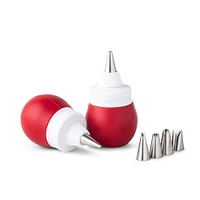 KSP Confection Cake-Cupcake Decorating Kit - Set of 8 (Red/White)