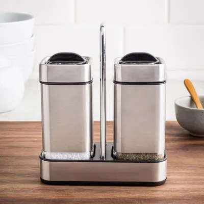 KSP Cubic Salt and Pepper Shaker with Stand - Set of 2