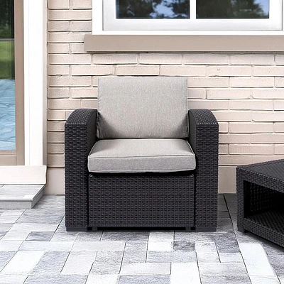 KSP Miami Chair with Cushion (Brown/Grey)