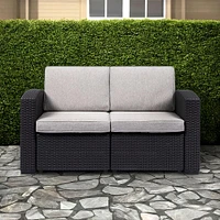 KSP Miami '2-Seat' Couch with Cushions (Brown/Grey)