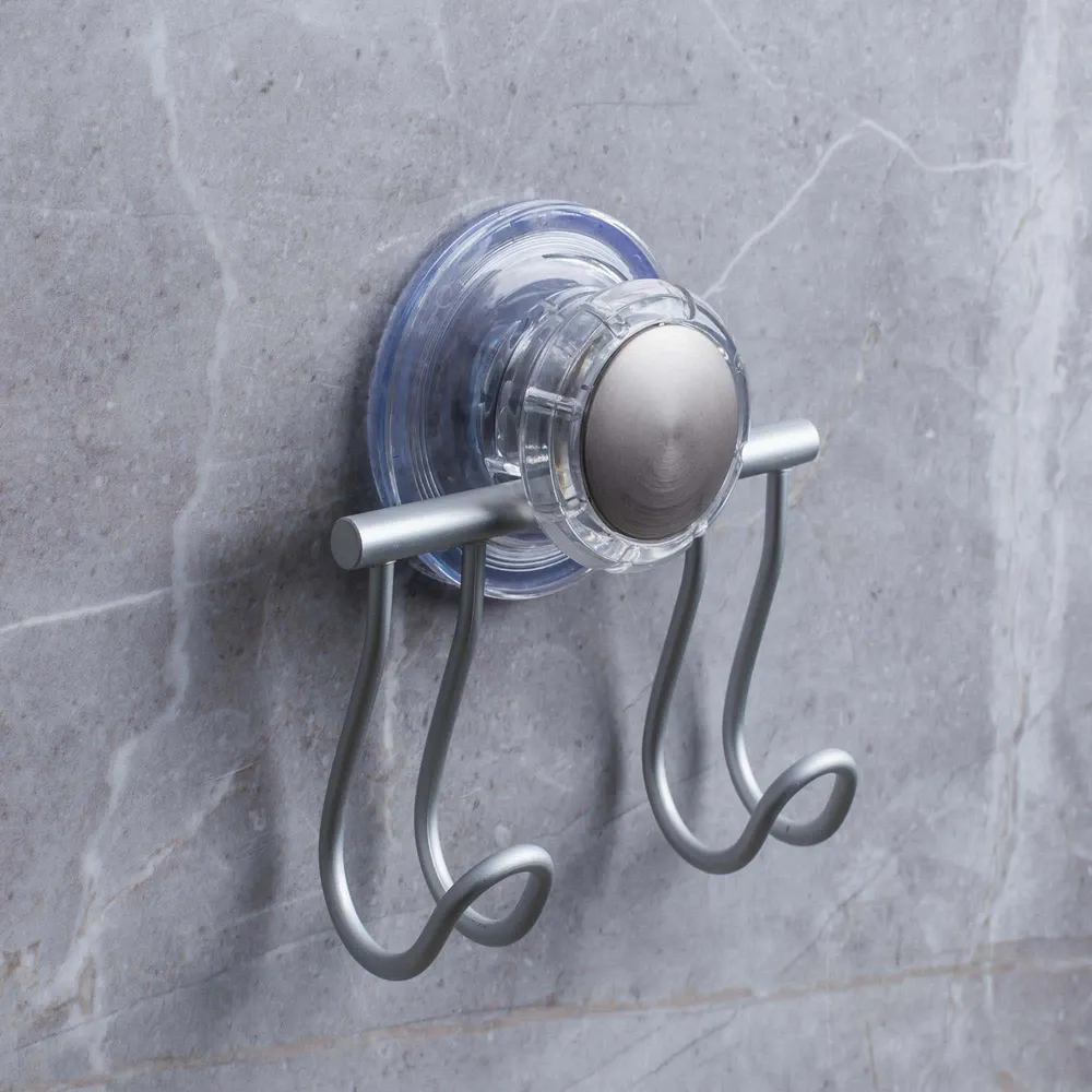 iDesign Metro Turn N Lock Double Hook (Aluminum)
