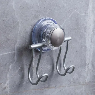 iDesign Metro Turn N Lock Double Hook (Aluminum)