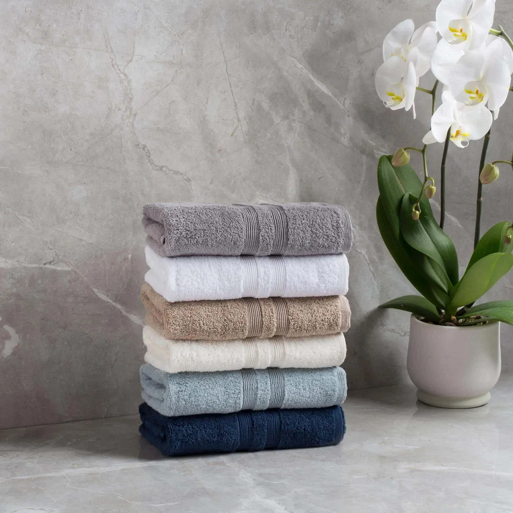 Moda At Home Allure Cotton Hand Towel (Powder Blue)