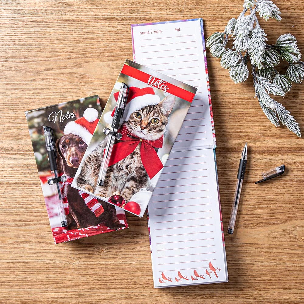 Ty Christmas Memo 'Xmas Cat/Cardinal/Xmas Dog' Notepad w/Pen Asstd.