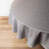 Harman Hemstitch Polyester Tablecloth 70" Round (Dark Grey)