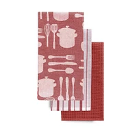 Harman Combo 'Utensil' Cotton Kitchen Towel - Set of 3 (Chili Pepper)