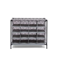 KSP Softstor 'Lattice' Fabric Shoe Cabinet 16-Shoe (Brown)