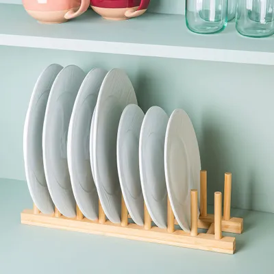 KSP Space Logic Bamboo Plate Rack (Natural)