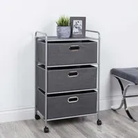 KSP Rollstor '3-Drawer' Fabric Storage Cart (Dark Grey) 55x35.5x89 cm