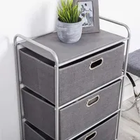 KSP Rollstor '3-Drawer' Fabric Storage Cart (Dark Grey) 55x35.5x89 cm
