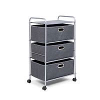 KSP Rollstor '3-Drawer' Fabric Storage Cart (Dark Grey) 55x35.5x89 cm