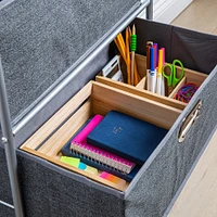 KSP Rollstor '3-Drawer' Fabric Storage Cart (Dark Grey) 55x35.5x89 cm