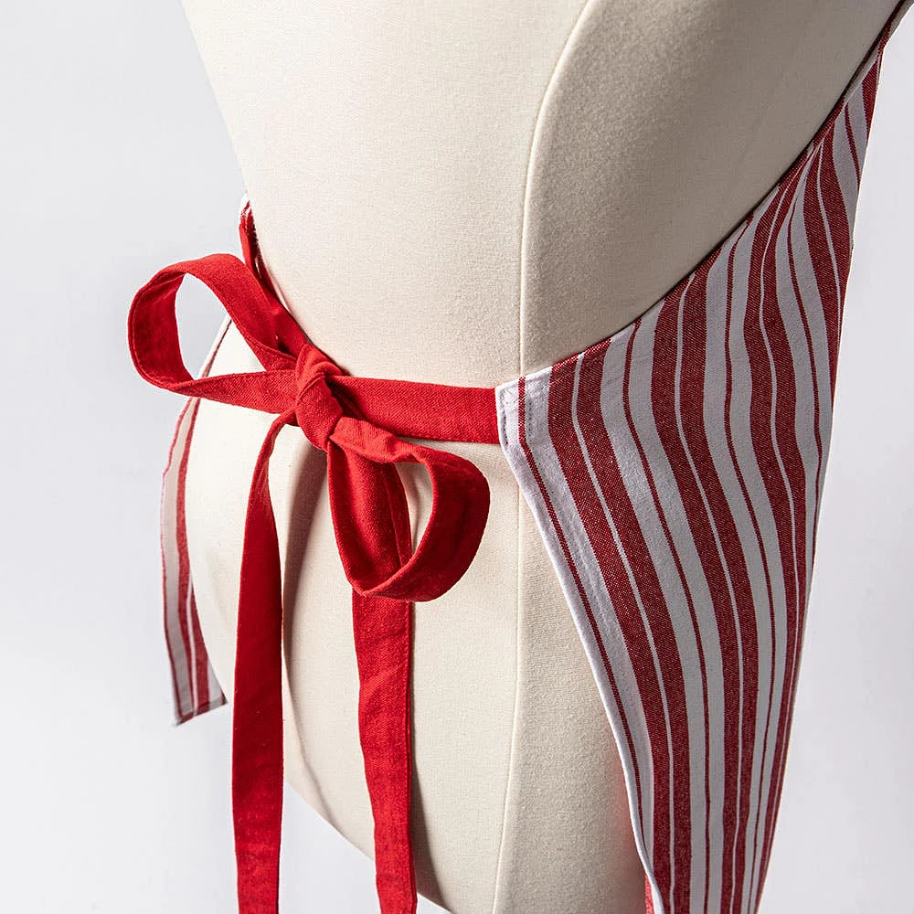 KSP Classic Stripe 100% Cotton Apron (Red/White)
