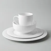 A La Carte 'Diamond' Porcelain Dinner Plate (White)