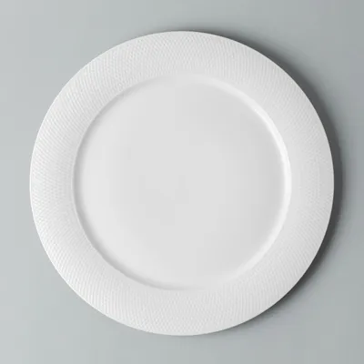 A La Carte 'Diamond' Porcelain Dinner Plate (White)