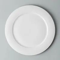 A La Carte 'Diamond' Porcelain Dinner Plate (White)